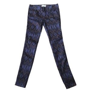 Free People Womens Purple Aztec Print Skinny Jeans Size 25